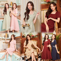 G089 มีสีดำ ด้วยน่า เดรสไปงานแต่ง s m l xl 2xlชุดเดรสแต่งโบว์ไหล่ ผ้าสวยมีน้ำหนัก คุ้มเกินราคา