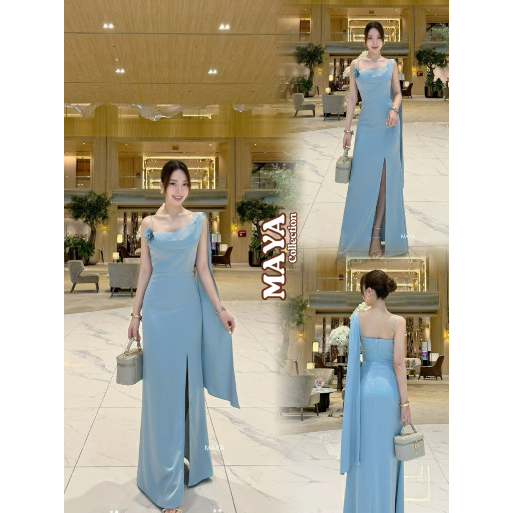 ชุดไปงานสีเขียว เดรสสไบ ชุดเพื่อนเจ้าสาวสวยๆๆ MAYA137 s-xl