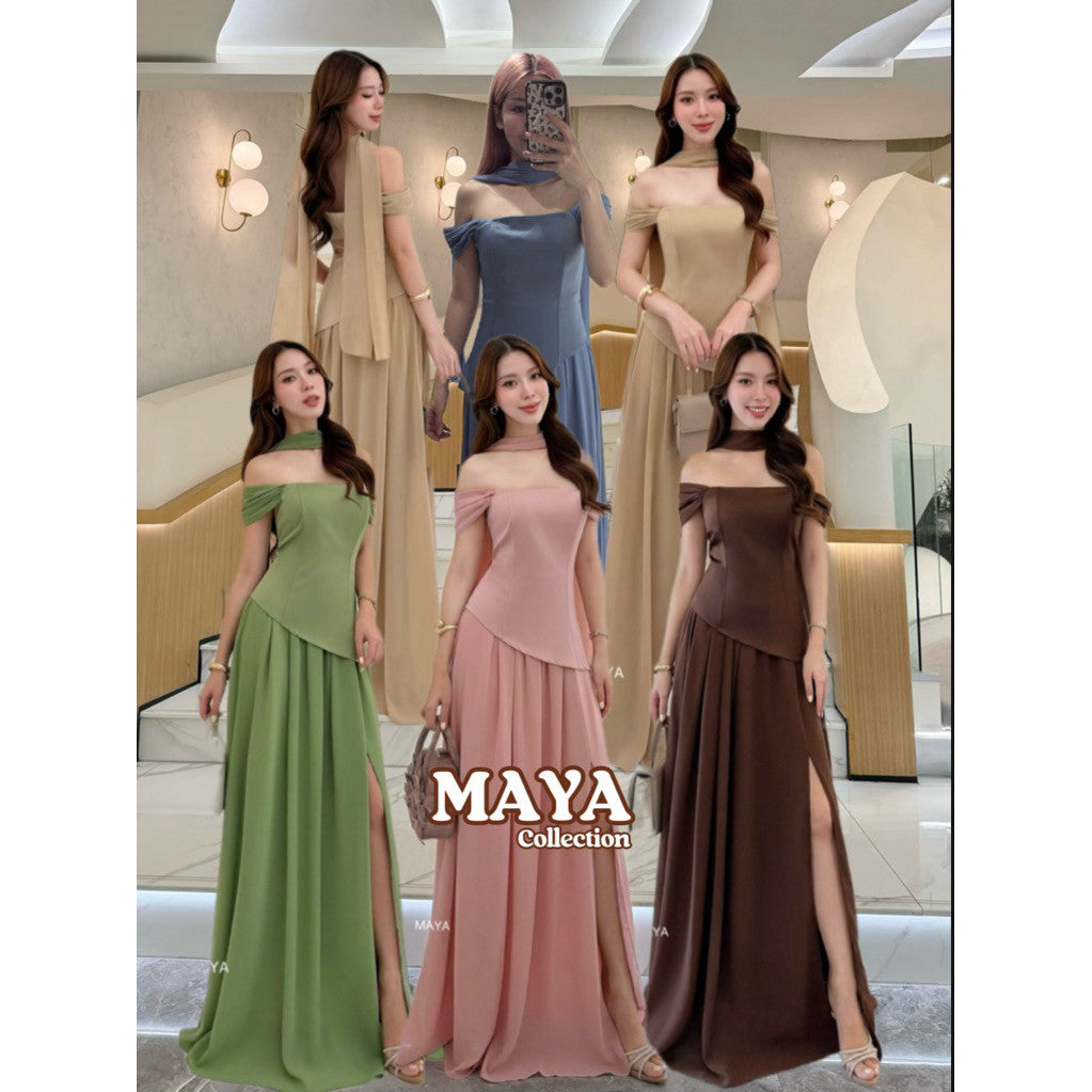 ชุดเพื่อนเจ้าสาว ชุดไปงานแต่งs-2xl MAYA146 ชุดสวยๆๆ เสริมโครงเกาะอก