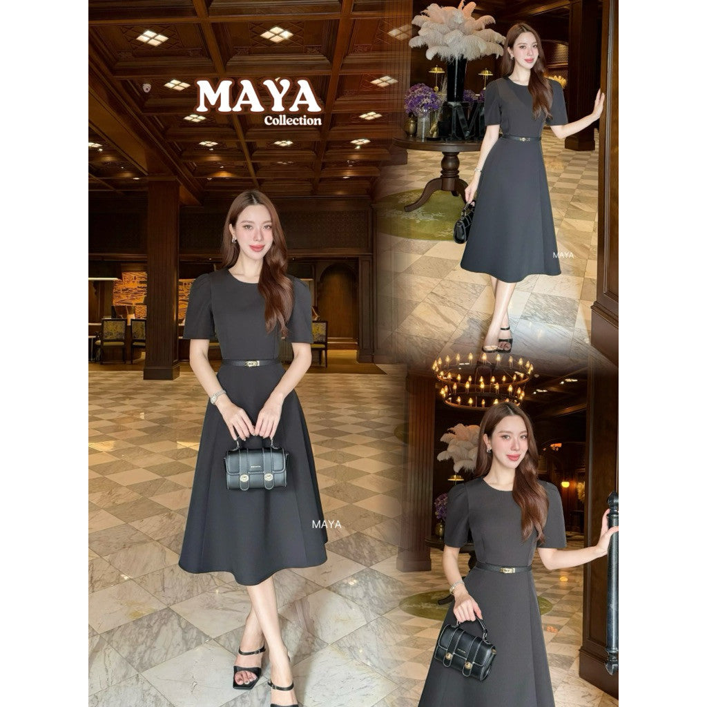 VIPพร้อมส่ง ชุดเดรสสีดำ ชุดไปงาน ชุดทำงานสีดำ s m l xl 2xl 3xl