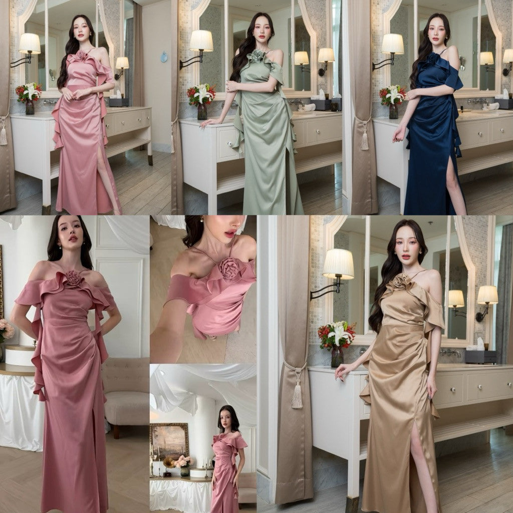 ชุดเพื่อนเจ้าสาว ชุดไปงานแต่ง dress.celeb D398 s-2xl