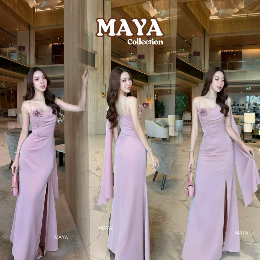 ชุดไปงานสีเขียว เดรสสไบ ชุดเพื่อนเจ้าสาวสวยๆๆ MAYA137 s-xl