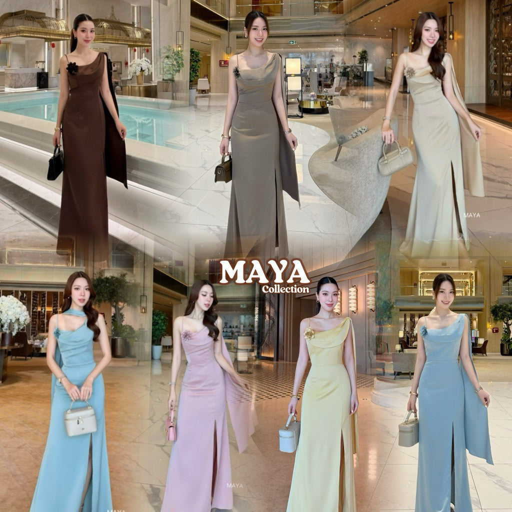 ชุดไปงานสีเขียว เดรสสไบ ชุดเพื่อนเจ้าสาวสวยๆๆ MAYA137 s-xl