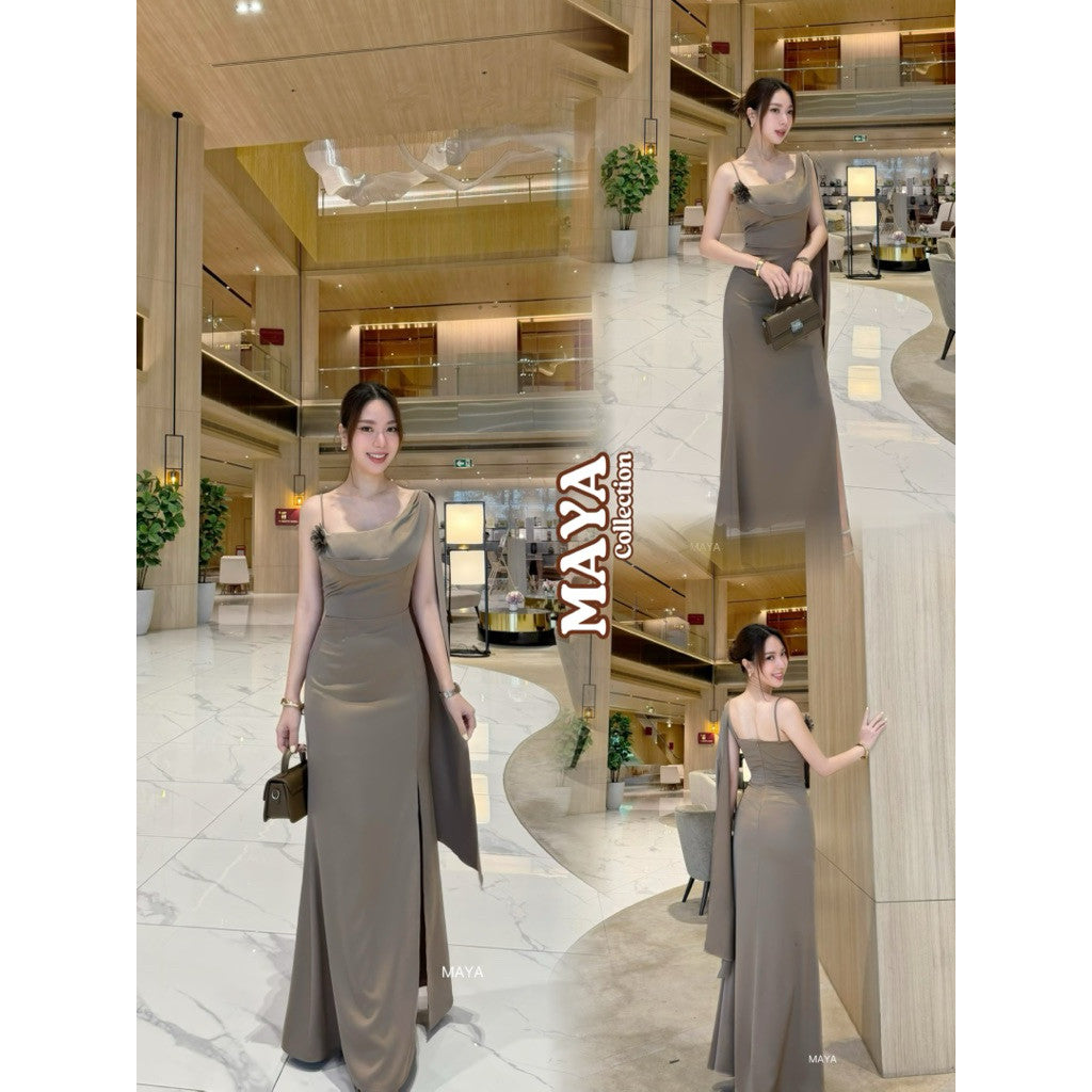 ชุดไปงานสีเขียว เดรสสไบ ชุดเพื่อนเจ้าสาวสวยๆๆ MAYA137 s-xl