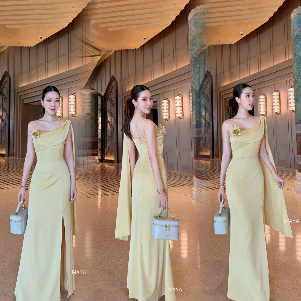 ชุดไปงานสีเขียว เดรสสไบ ชุดเพื่อนเจ้าสาวสวยๆๆ MAYA137 s-xl