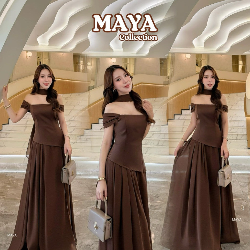 ชุดเพื่อนเจ้าสาว ชุดไปงานแต่งs-2xl MAYA146 ชุดสวยๆๆ เสริมโครงเกาะอก