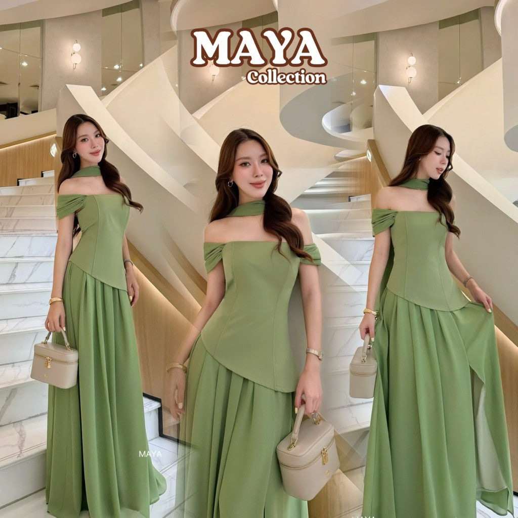 ชุดเพื่อนเจ้าสาว ชุดไปงานแต่งs-2xl MAYA146 ชุดสวยๆๆ เสริมโครงเกาะอก