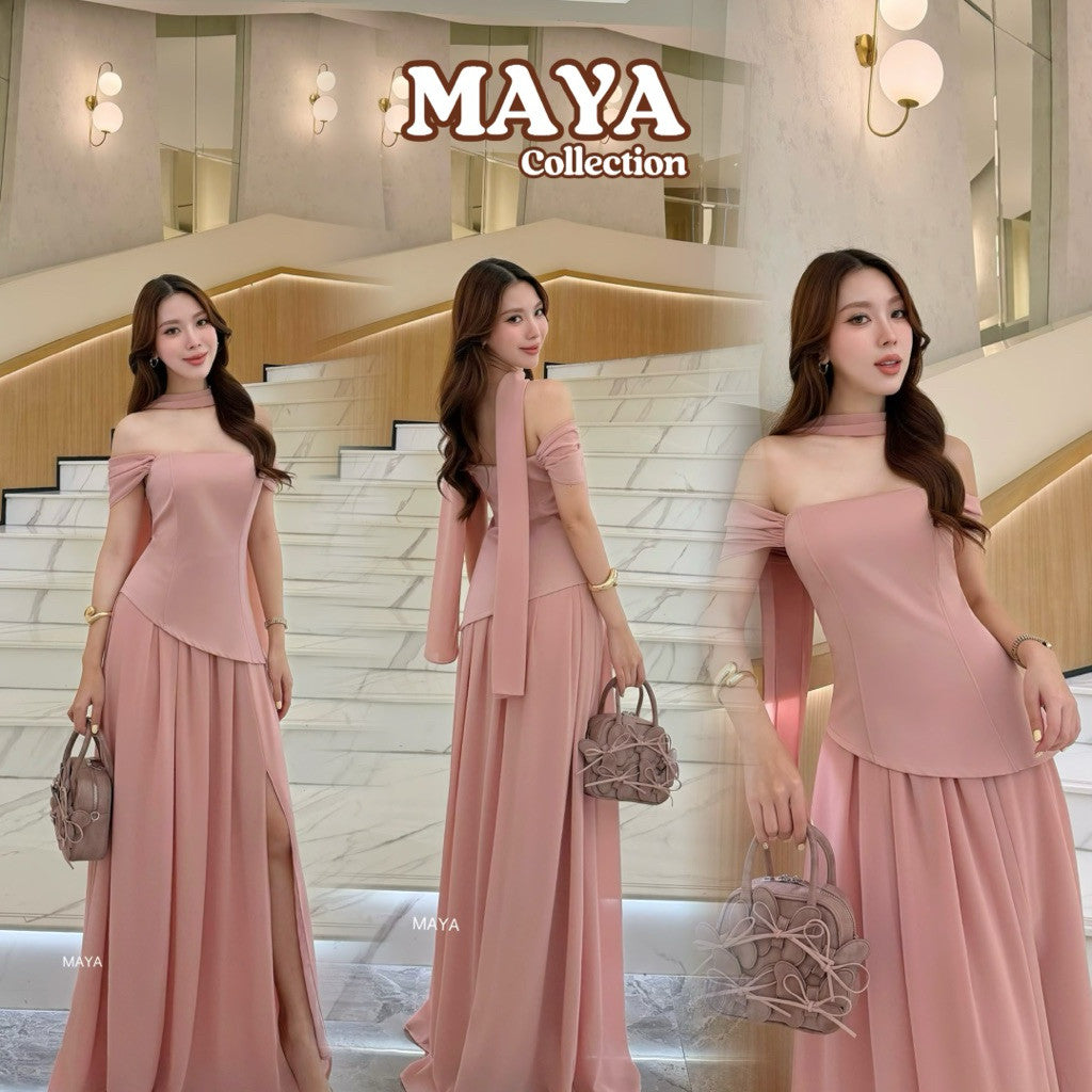 ชุดเพื่อนเจ้าสาว ชุดไปงานแต่งs-2xl MAYA146 ชุดสวยๆๆ เสริมโครงเกาะอก