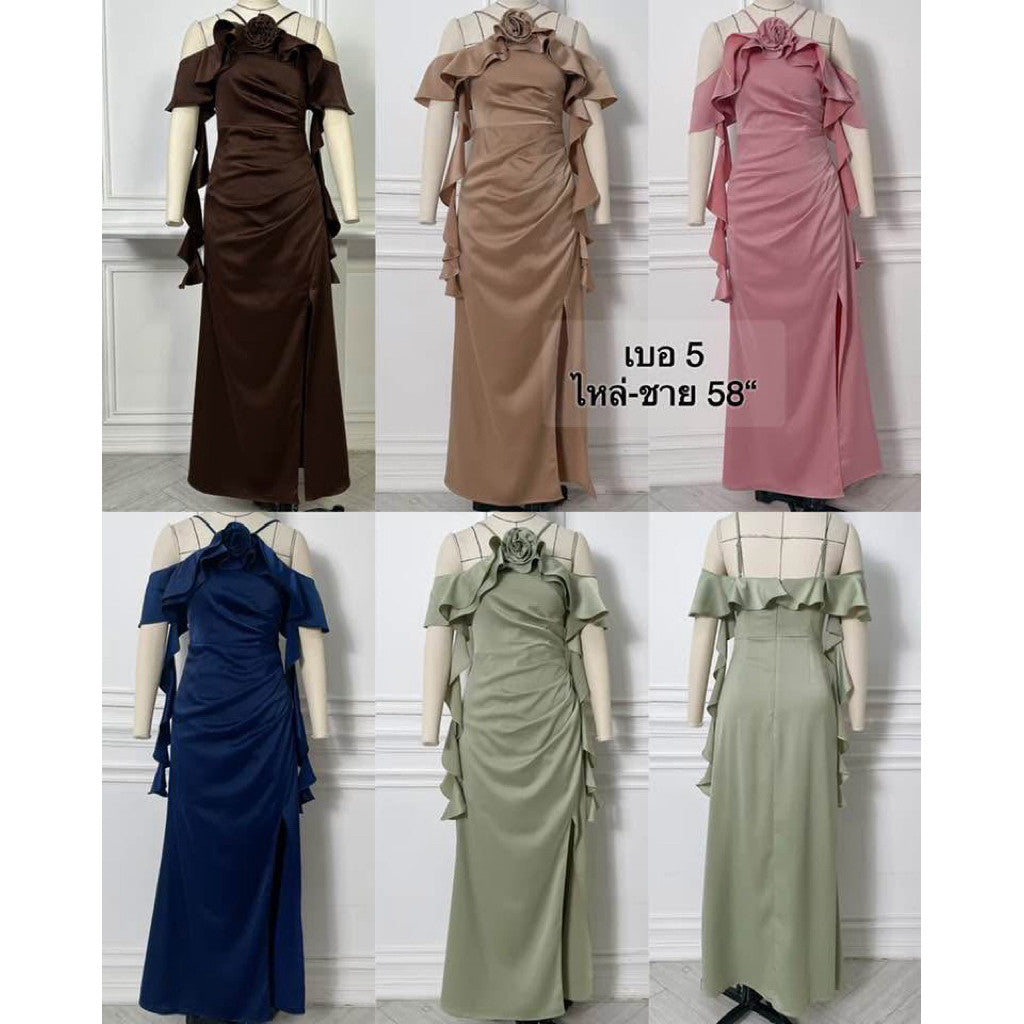 ชุดเพื่อนเจ้าสาว ชุดไปงานแต่ง dress.celeb D398 s-2xl
